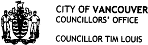 City of Vancouver, Councillor Tim Louis